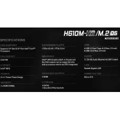 Материнская плата Asrock H610M-H2/M.2 D5 Soc-1700 Intel H610 2xDDR5 mATX AC`97 8ch(7.1) GbLAN+HDMI
