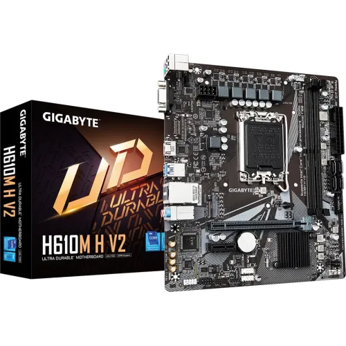 Материнская плата Gigabyte H610M H V2 Soc-1700 Intel H610 2xDDR5 mATX AC`97 8ch(7.1) GbLAN+VGA+HDMI