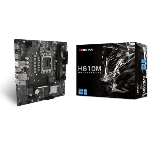 Материнская плата Biostar H610MS  Soc-1700 Intel H610 2xDDR4 mATX AC`97 8ch(7.1) GbLAN+HDMI+DP