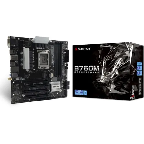 Материнская плата Biostar B760MXC Pro Soc-1700 Intel B760 4xDDR5 mATX AC`97 8ch(7.1) 2.5Gg RAID+VGA+DVI+HDMI