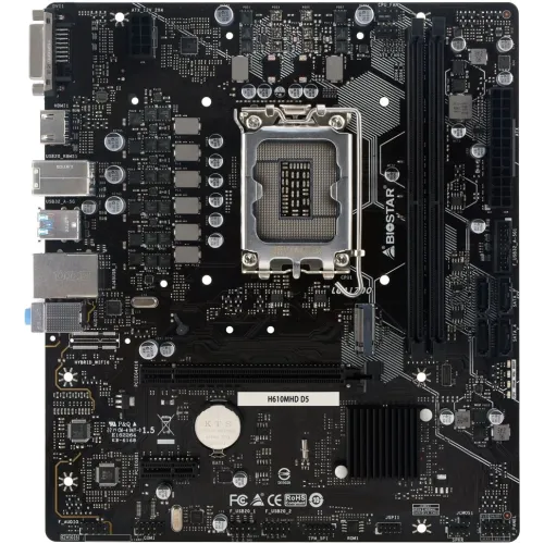 Материнская плата Biostar H610MHD D5 Soc-1700 Intel H610 2xDDR5 mATX AC`97 8ch(7.1) GbLAN+DVI+HDMI
