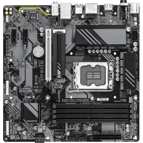 Материнская плата Gigabyte B760M DS3H WIFI6E GEN5 Soc-1700 Intel B760 4xDDR5 mATX AC`97 8ch(7.1) 2.5Gg RAID+HDMI+DP