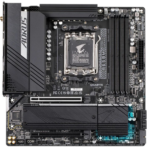 Материнская плата Gigabyte B650M AORUS ELITE AX Socket AM5 AMD B650 4xDDR5 mATX AC`97 8ch(7.1) 2.5Gg RAID+HDMI+DP
