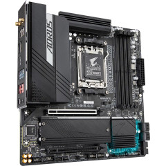 Материнская плата Gigabyte B650M AORUS ELITE AX Socket AM5 AMD B650 4xDDR5 mATX AC`97 8ch(7.1) 2.5Gg RAID+HDMI+DP