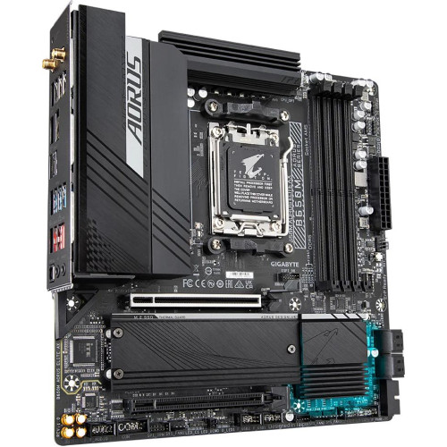 Материнская плата Gigabyte B650M AORUS ELITE AX Socket AM5 AMD B650 4xDDR5 mATX AC`97 8ch(7.1) 2.5Gg RAID+HDMI+DP