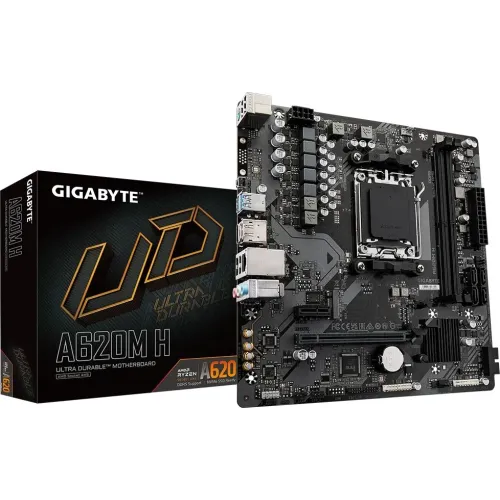 Материнская плата Gigabyte A620M H Socket AM5 AMD A620 2xDDR5 mATX AC`97 8ch(7.1) GbLAN RAID+HDMI+DP