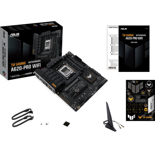 Материнская плата Asus TUF GAMING A620-PRO WIFI Socket AM5 AMD A620 4xDDR5 ATX AC`97 8ch(7.1) 2.5Gg RAID+HDMI+DP