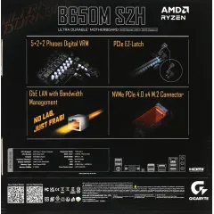 Материнская плата Gigabyte B650M S2H Socket AM5 AMD B650 2xDDR5 mATX AC`97 8ch(7.1) GbLAN RAID+VGA+HDMI+DP