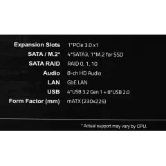 Материнская плата Gigabyte B650M S2H Socket AM5 AMD B650 2xDDR5 mATX AC`97 8ch(7.1) GbLAN RAID+VGA+HDMI+DP