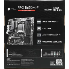 Материнская плата MSI PRO B650M-P Socket AM5 AMD B650 4xDDR5 mATX AC`97 8ch(7.1) 2.5Gg RAID+VGA+HDMI+DP