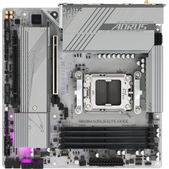 Материнская плата Gigabyte B650M AORUS ELITE AX ICE Socket AM5 AMD B650 4xDDR5 mATX AC`97 8ch(7.1) 2.5Gg RAID+HDMI+DP