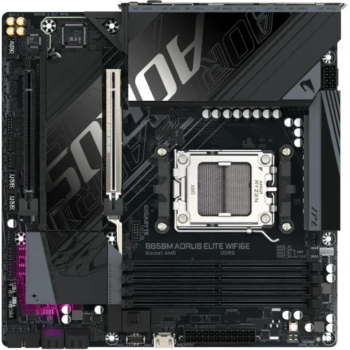 Материнская плата Gigabyte B850M AORUS ELITE WIFI6E Socket AM5 AMD B850 mATX AC`97 8ch(7.1) 2.5Gg RAID+DP