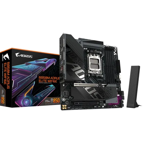 Материнская плата Gigabyte B850M AORUS ELITE WIFI6E Socket AM5 AMD B850 mATX AC`97 8ch(7.1) 2.5Gg RAID+DP