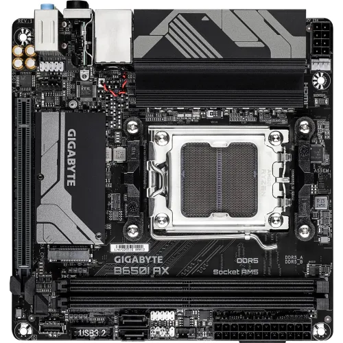 Материнская плата Gigabyte B650I AX Socket AM5 AMD B650 2xDDR5 mini-ITX AC`97 8ch(7.1) 2.5Gg RAID+HDMI+DP