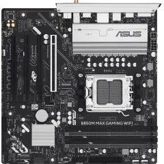 Материнская плата Asus B850M MAX GAMING WIFI Socket AM5 AMD B850 4xDDR5 mATX AC`97 8ch(7.1) GbLAN RAID+HDMI+DP