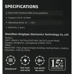 Накопитель SSD Kingspec SATA-III 256GB P3-256 2.5"