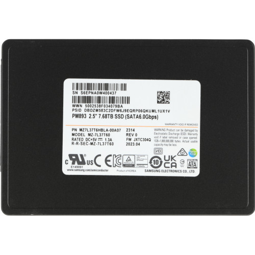 Накопитель SSD Samsung SATA-III 7.68TB MZ7L37T6HBLA-00A07 PM893 2.5" 1 DWPD OEM