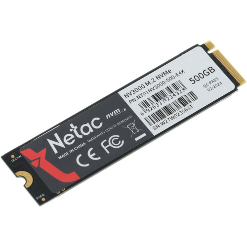 Накопитель SSD Netac PCIe 3.0 x4 500GB NT01NV3000-500-E4X NV3000 M.2 2280
