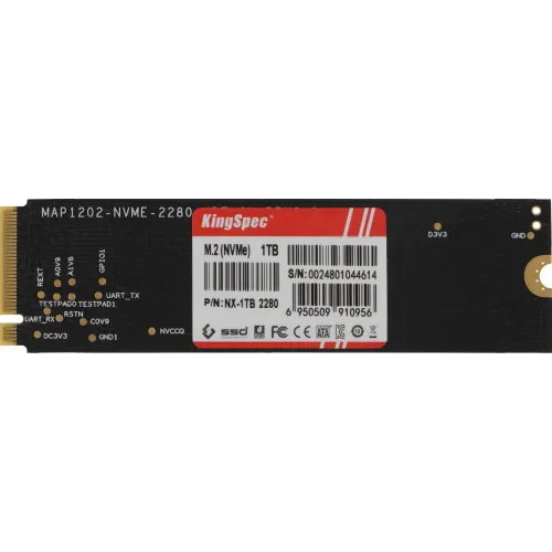 Накопитель SSD Kingspec PCIe 3.0 x4 1TB NX-1TB M.2 2280 0.9 DWPD