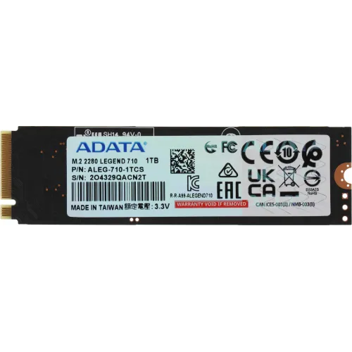 Накопитель SSD A-Data PCIe 3.0 x4 1TB ALEG-710-1TCS Legend 710 M.2 2280