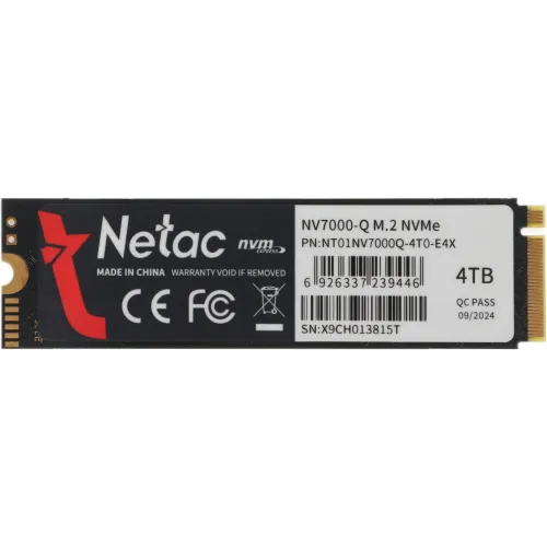 Накопитель SSD Netac PCIe 4.0 x4 4TB NT01NV7000Q-4T0-E4X NV7000Q M.2 2280