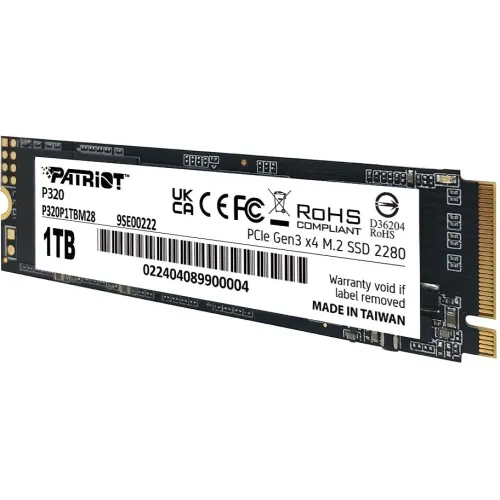 Накопитель SSD Patriot PCIe 3.0 x4 1TB P320P1TBM28 P320 M.2 2280