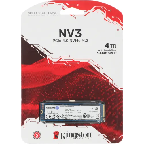 Накопитель SSD Kingston PCIe 4.0 x4 4TB SNV3S/4000G NV3 M.2 2280