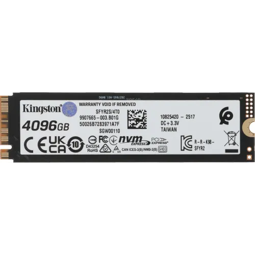 Накопитель SSD Kingston PCIe 5.0 x4 4TB SFYR2S/4T0 Fury Renegade M.2 2280