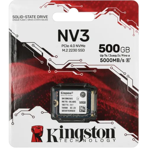 Накопитель SSD Kingston PCIe 4.0 x4 500GB SNV3SM3/500G NV3 M.2 2230