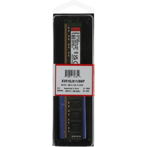 Память DDR3L 8Gb 1600MHz Kingston KVR16LN11/8WP VALUERAM RTL PC3-12800 CL11 DIMM 240-pin 1.35В dual rank Ret