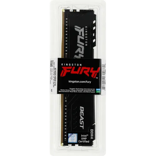 Память DDR4 16Gb 3200MHz Kingston KF432C16BB1/16 Fury Beast Black RTL Gaming PC4-25600 CL16 DIMM 288-pin 1.35В dual rank с радиатором Ret