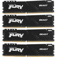 Память DDR4 4x16Gb 3600MHz Kingston KF436C18BBK4/64 Fury Beast Black RTL Gaming PC4-28800 CL18 DIMM 288-pin 1.35В single rank с радиатором Ret