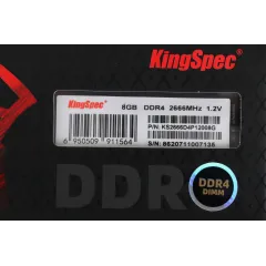 Память DDR4 8GB 2666MHz Kingspec KS2666D4P12008G RTL PC4-21300 CL18 DIMM 288-pin 1.2В single rank Ret