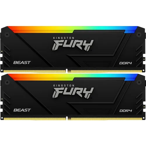 Память DDR4 2x32GB 3200MHz Kingston KF432C16BB2AK2/64 Fury Beast RGB RTL Gaming PC4-25600 CL16 DIMM 288-pin 1.35В dual rank с радиатором Ret
