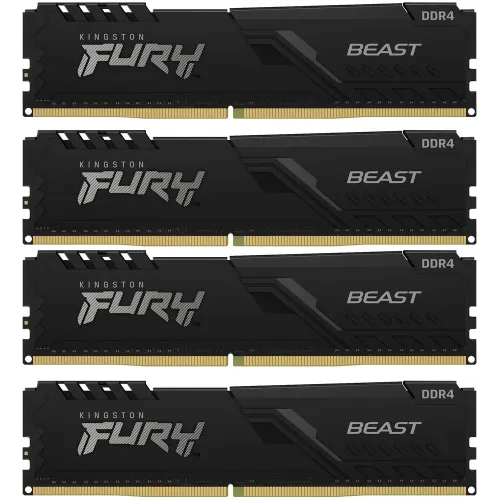 Память DDR4 4x32GB 3200MHz Kingston KF432C16BBK4/128 Fury Beast Black RTL Gaming PC4-25600 CL16 DIMM 288-pin 1.35В dual rank с радиатором Ret