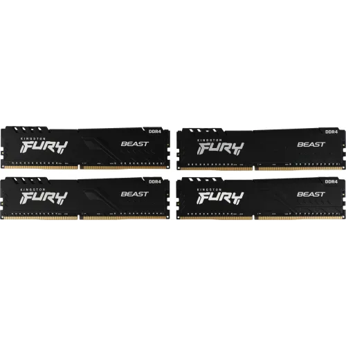 Память DDR4 4x32GB 3200MHz Kingston KF432C16BBK4/128 Fury Beast Black RTL Gaming PC4-25600 CL16 DIMM 288-pin 1.35В dual rank с радиатором Ret