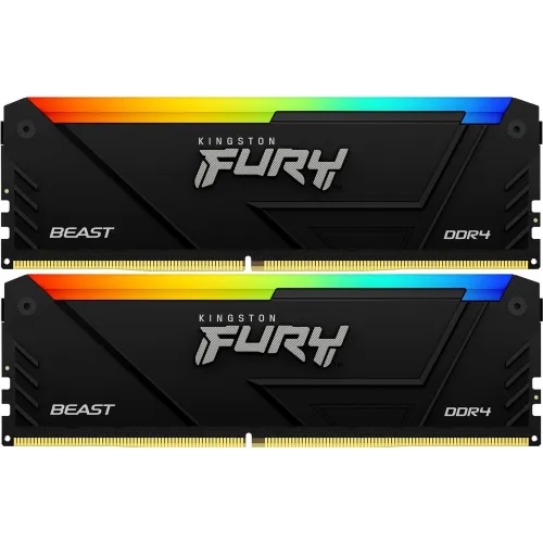 Память DDR4 2x32GB 3600MHz Kingston KF436C18BB2AK2/64 Fury Beast Black RGB RTL Gaming PC4-28800 CL18 DIMM 288-pin 1.35В dual rank с радиатором Ret
