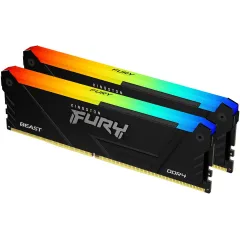 Память DDR4 2x32GB 3600MHz Kingston KF436C18BB2AK2/64 Fury Beast Black RGB RTL Gaming PC4-28800 CL18 DIMM 288-pin 1.35В dual rank с радиатором Ret