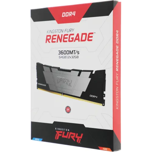 Память DDR4 2x32GB 3600MHz Kingston KF436C18RB2K2/64 Fury Renegade Black RTL Gaming PC4-28800 CL18 DIMM 288-pin 1.35В dual rank с радиатором Ret