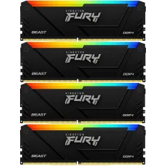 Память DDR4 4x8GB 3200MHz Kingston KF432C16BB2AK4/32 Fury Beast RGB RTL Gaming PC4-25600 CL16 DIMM 288-pin 1.35В dual rank с радиатором Ret