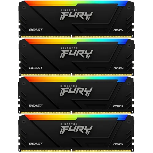 Память DDR4 4x8GB 3200MHz Kingston KF432C16BB2AK4/32 Fury Beast RGB RTL Gaming PC4-25600 CL16 DIMM 288-pin 1.35В dual rank с радиатором Ret