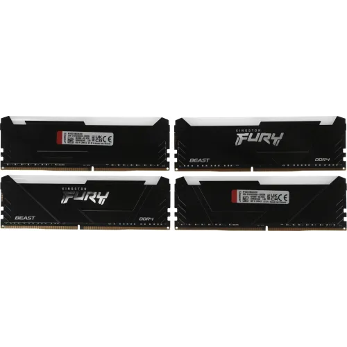 Память DDR4 4x8GB 3200MHz Kingston KF432C16BB2AK4/32 Fury Beast RGB RTL Gaming PC4-25600 CL16 DIMM 288-pin 1.35В dual rank с радиатором Ret