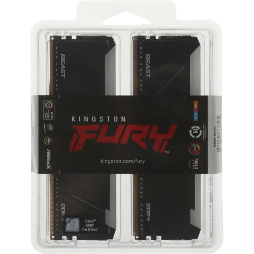 Память DDR4 4x8GB 3200MHz Kingston KF432C16BB2AK4/32 Fury Beast RGB RTL Gaming PC4-25600 CL16 DIMM 288-pin 1.35В dual rank с радиатором Ret