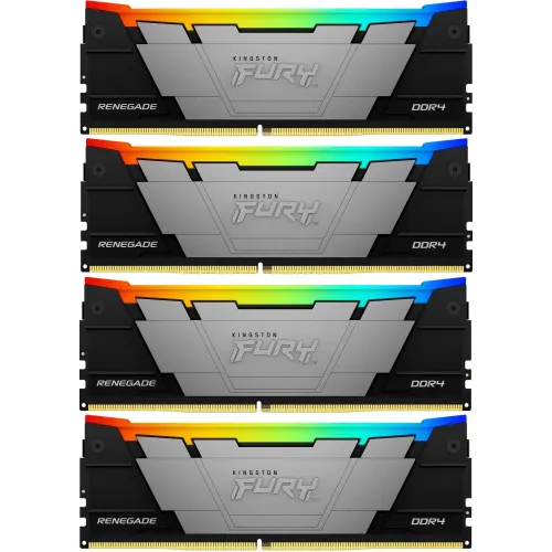 Память DDR4 4x8GB 3200MHz Kingston KF432C16RB2AK4/32 Fury Renegade RGB RTL Gaming PC4-25600 CL16 DIMM 288-pin 1.35В dual rank с радиатором Ret