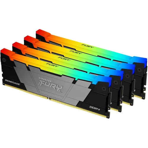 Память DDR4 4x8GB 3200MHz Kingston KF432C16RB2AK4/32 Fury Renegade RGB RTL Gaming PC4-25600 CL16 DIMM 288-pin 1.35В dual rank с радиатором Ret