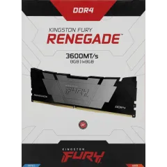 Память DDR4 8GB 3600MHz Kingston KF436C16RB2/8 Fury Renegade Black RTL Gaming PC4-28800 CL16 DIMM 288-pin 1.35В dual rank с радиатором Ret
