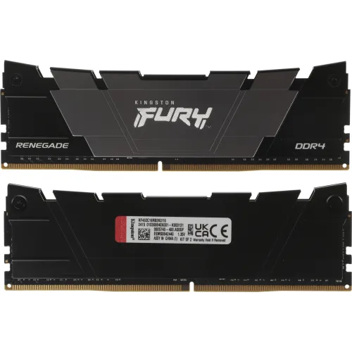 Память DDR4 2x8GB 3200MHz Kingston KF432C16RB2K2/16 Fury Renegade Black RTL Gaming PC4-25600 CL16 DIMM 288-pin 1.35В kit dual rank с радиатором Ret