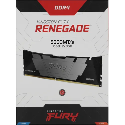 Память DDR4 2x8GB 5333MHz Kingston KF453C20RB2K2/16 Fury Renegade Black RTL Gaming PC4-42666 CL20 DIMM 288-pin 1.6В single rank с радиатором Ret