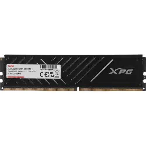 Память DDR4 8GB 3200MHz A-Data AX4U32008G16A-SBKD35 XPG Gammix D35 RTL Gaming PC4-25600 CL16 DIMM 288-pin 1.35В dual rank с радиатором Ret
