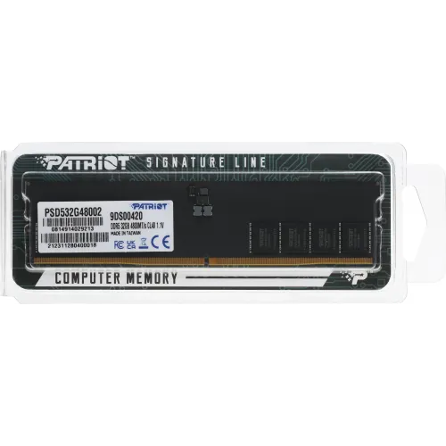Память DDR5 32GB 4800MHz Patriot PSD532G48002 Signature RTL PC5-38400 CL40 DIMM 288-pin 1.1В dual rank Ret